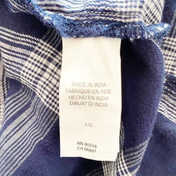 Lucky Brand Blue Plaid Long Sleeve Button-Down Shirt Size L - Picture 3 of 6